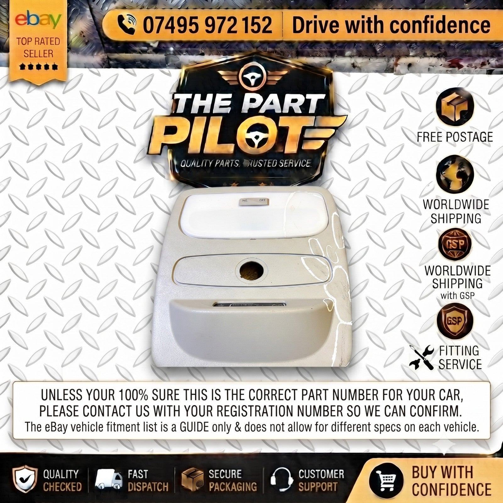 Renault Clio MK4 2012-2019 Front Interior Roof Map Light Console