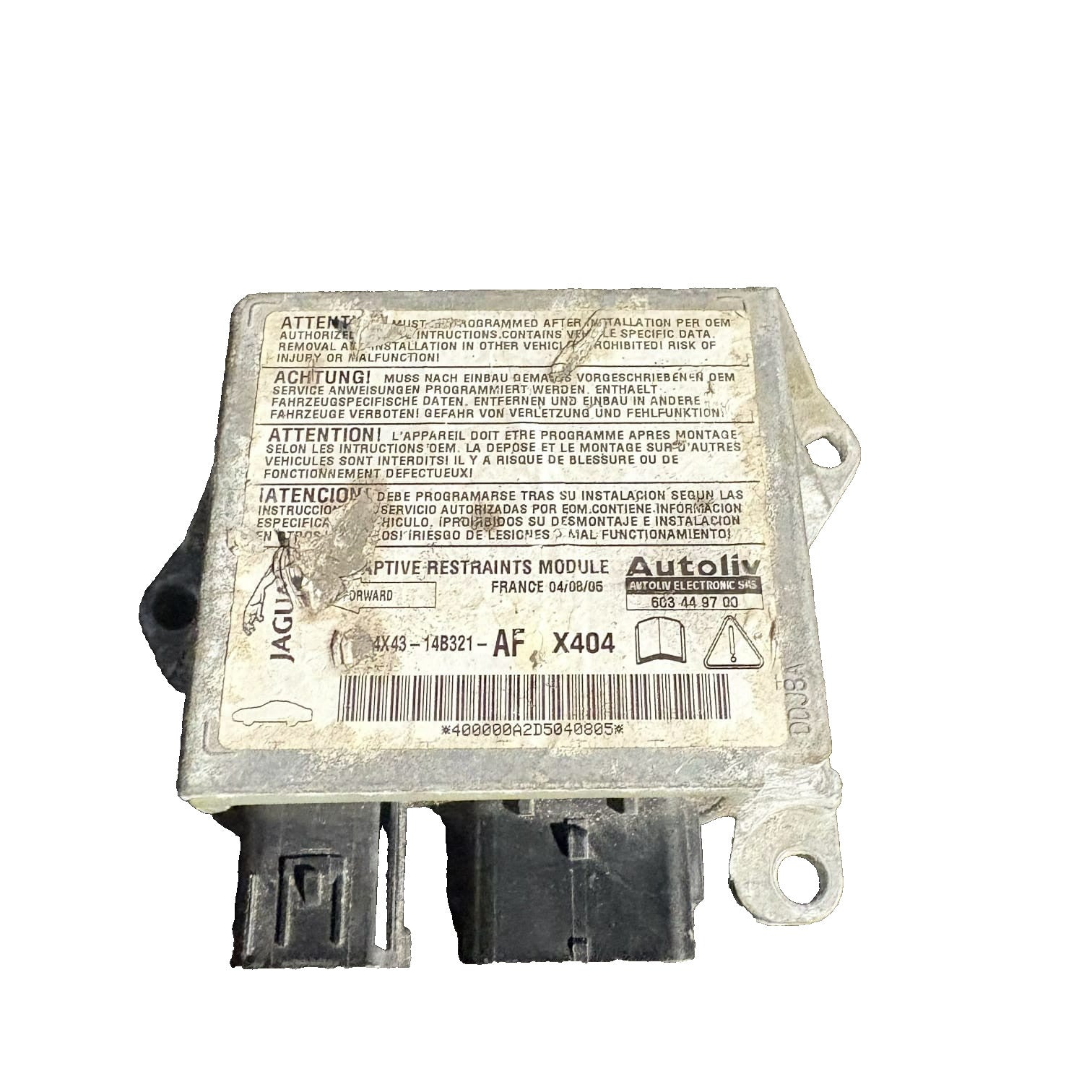 Jaguar X-Type X400 2001-2009 SRS Airbag Control Module 4X43-14B321-AF Autoliv