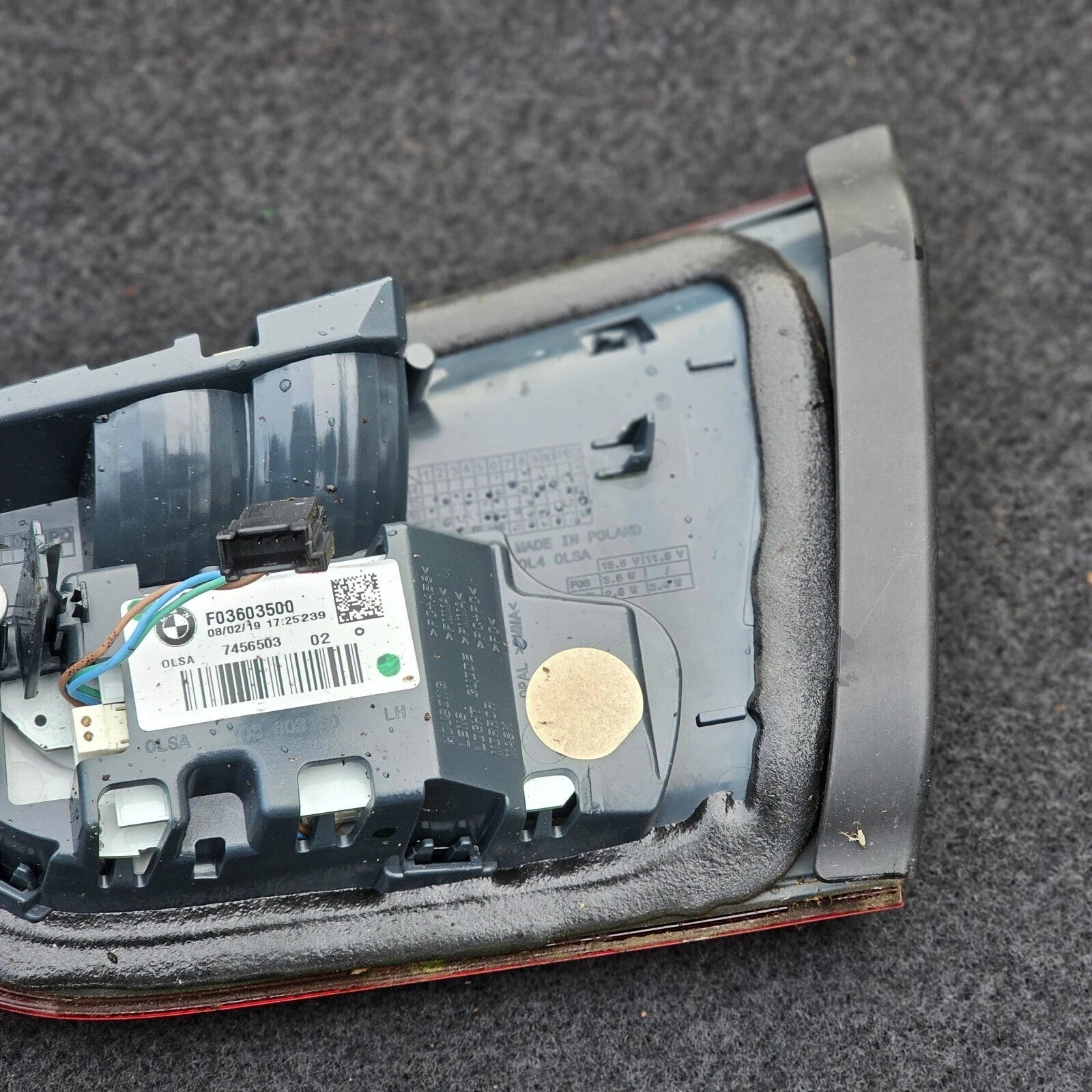 BMW 1 SERIES PASSENGER INNER REAR BOOTID LIGHT F20 F21 F03603500