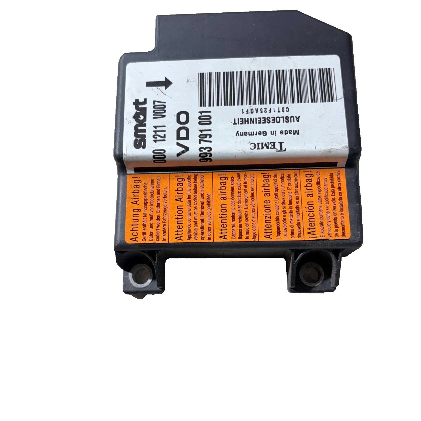 Smart Fortwo 450 MC01 airbag control unit airbag module 0001211V007
