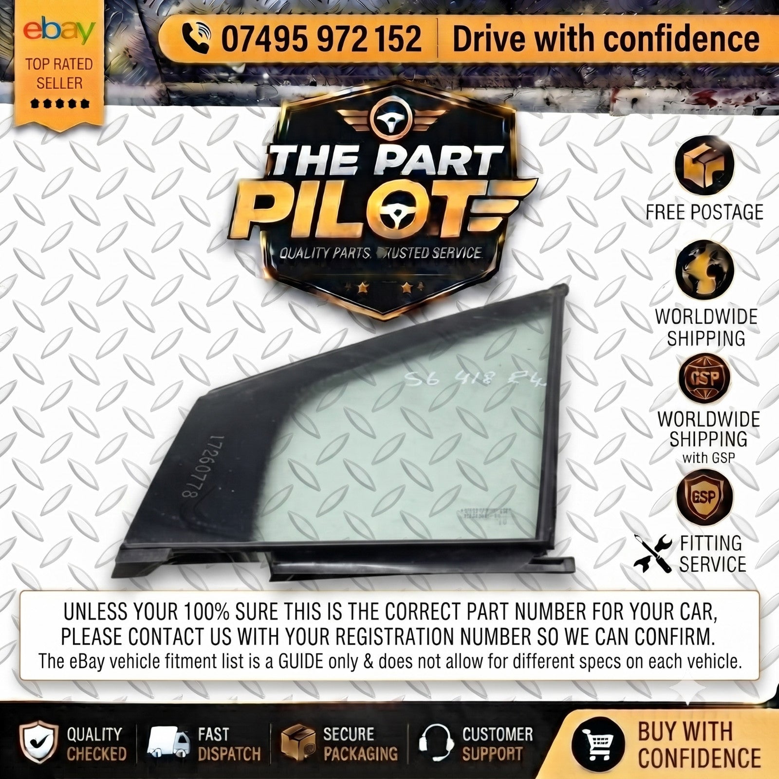 Citroen C3 Mk2 09-16 Front Left Passenger Side Door Window Glass 5DR