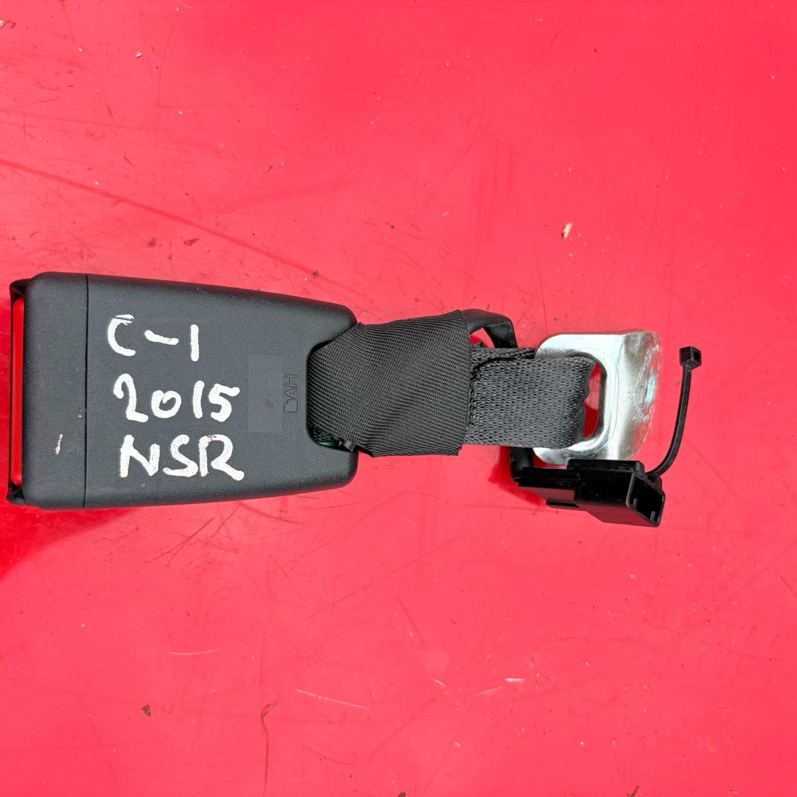Citroen C1 Mk2 Rear Left Seat Belt Buckle Stalk NSR 2014-2022 (Passenger Side)