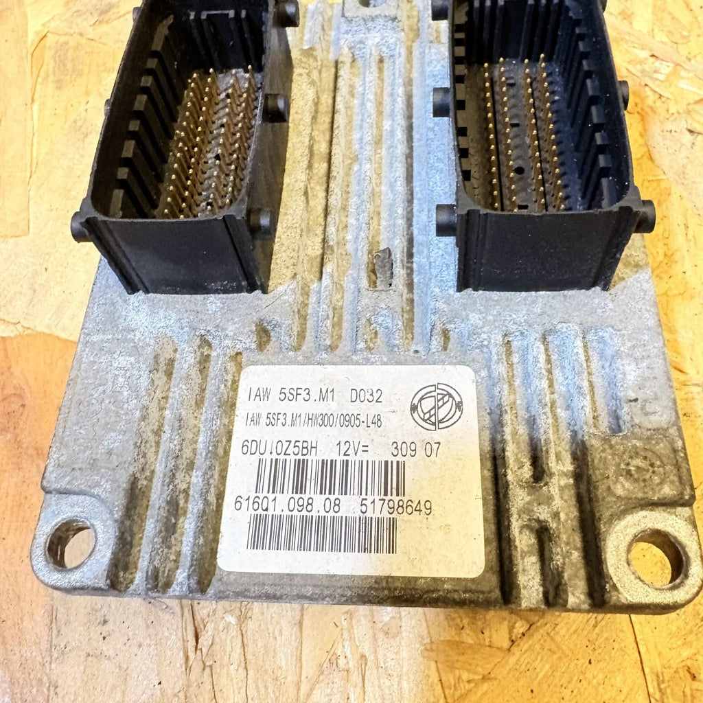 2008 FIAT GRANDE PUNTO 1.2 60 ENGINE ECU IAW5DF3.M1/HW300/0905-L48