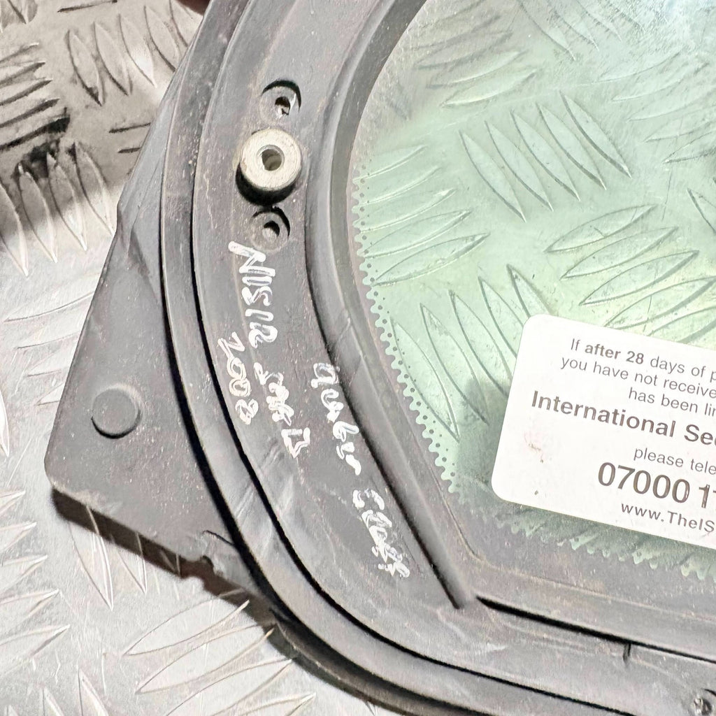 SAAB 2008 LEFT REAR PASSENGER NEARSIDE QUARTER WINDOW