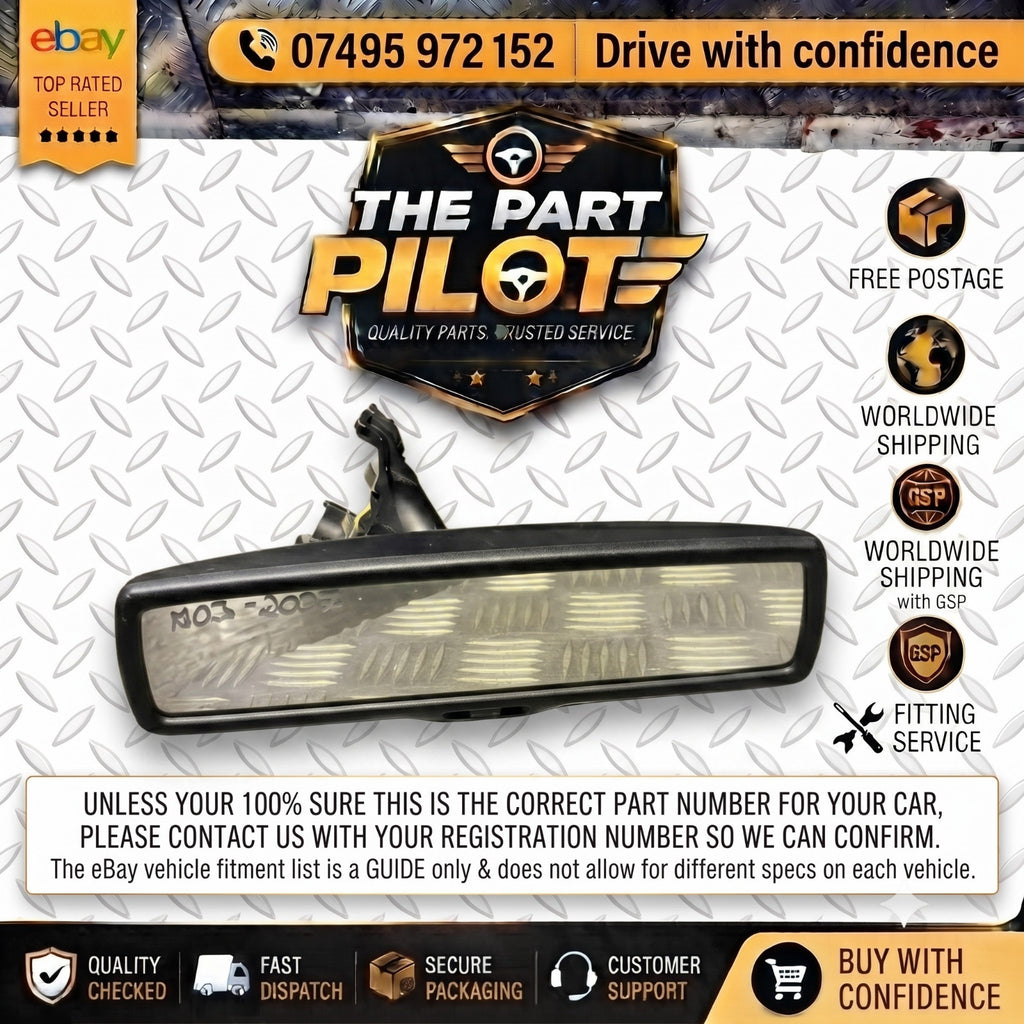 015625 VW Eos 1F 2006-2015 Inside Cabin Manual Dimming Rear View Mirror Black
