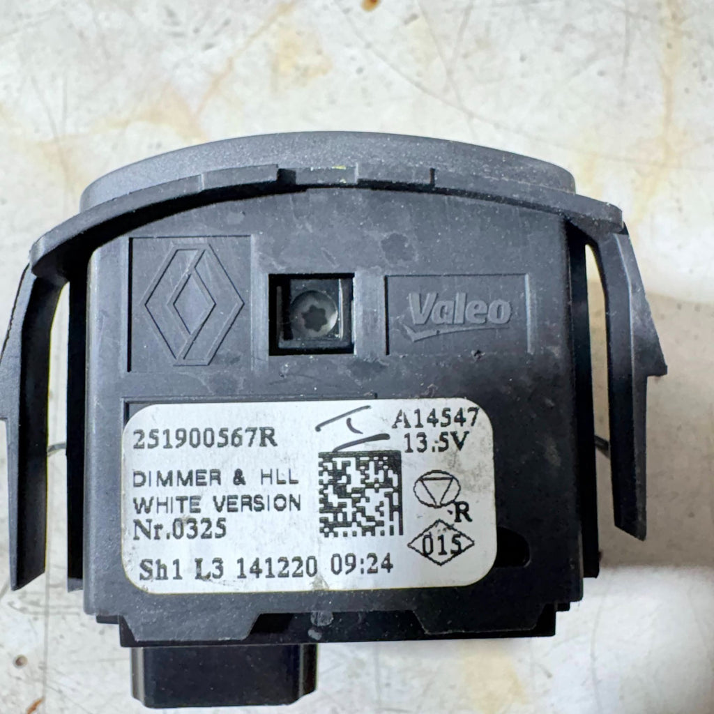 RENAULT CLIO HEADLIGHT ADJUSTER SWITCH 251900567R MK4 2012-2020