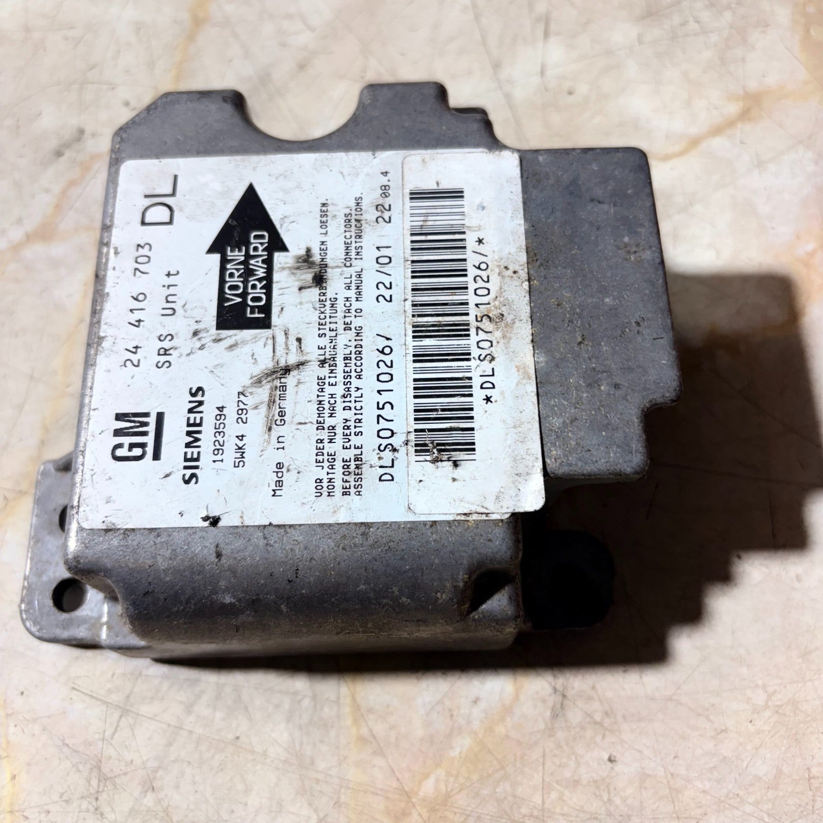 VAUXHALL ASTRA G MK4 1998-2004 AIRBAG SRS ECU MODULE 24416703 5WK42977