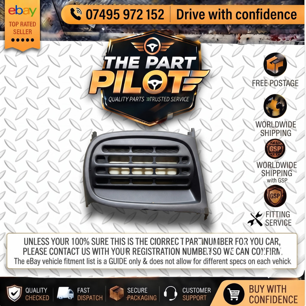 Toyota Aygo 2014-21 Citroen C1 Peugeot 108 2014-22 Centre Vent 55404-0H010