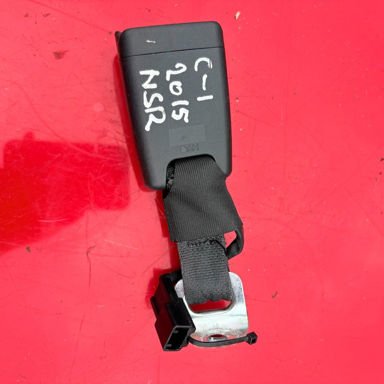 Citroen C1 Mk2 Rear Left Seat Belt Buckle Stalk NSR 2014-2022 (Passenger Side)