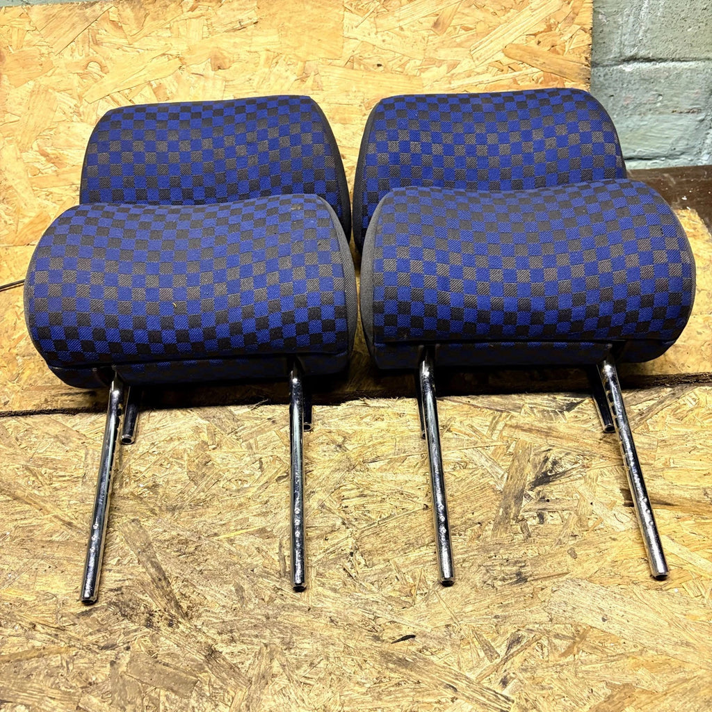Audi A4 B5 Seat Headrest Set of 4 Front Rear Blue Cloth 1996-2001 Saloon Avant