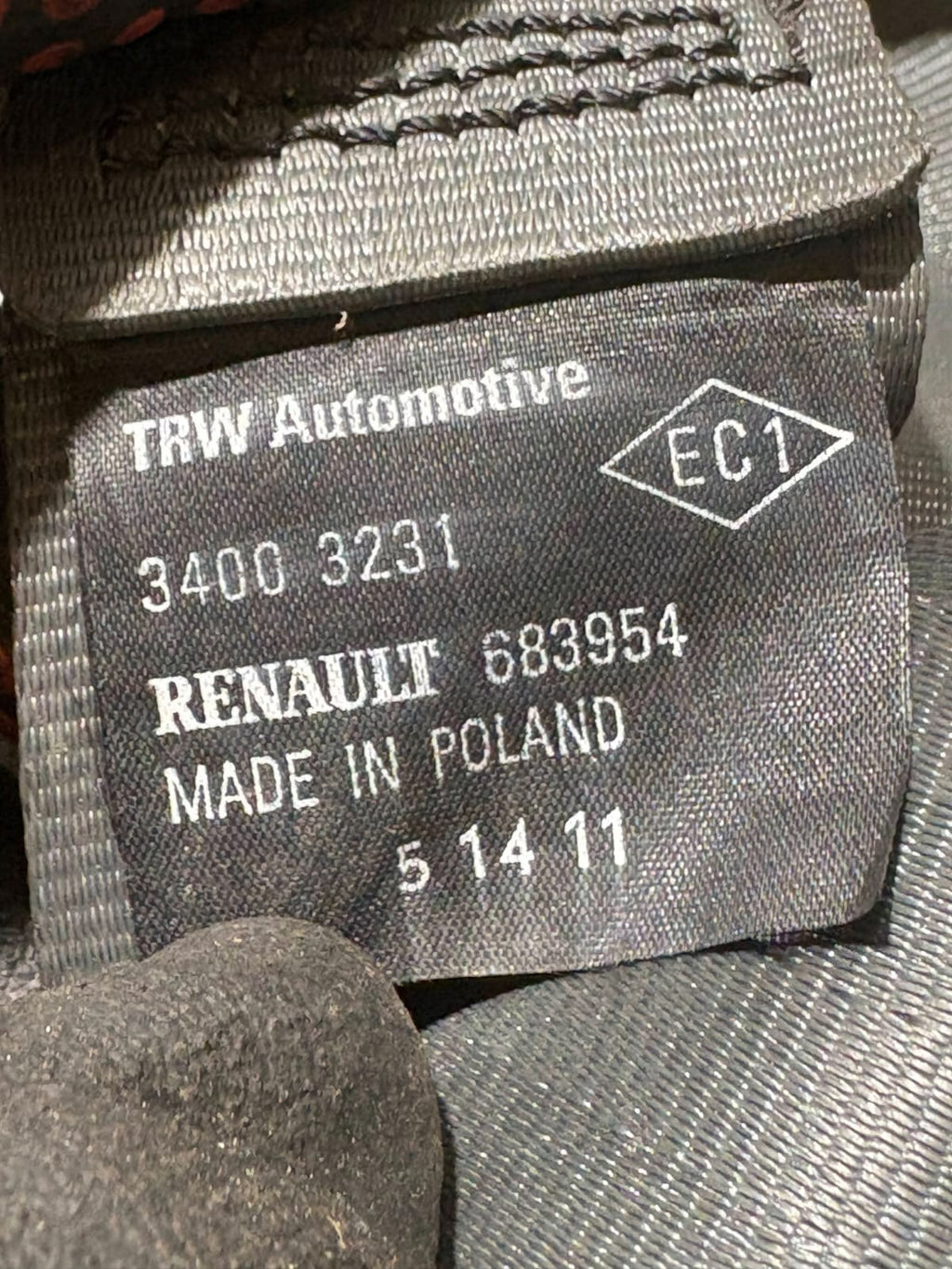 Renault Clio MK3 05-12 Rear Left Seat Belt Passenger Side 3DR 683954 8200683954