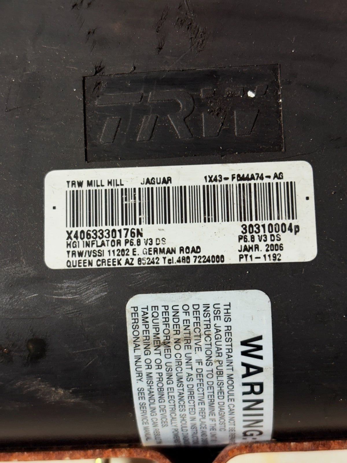 Jaguar X Type 2006 Left Passenger Nearside Dash Air Bag X4063330176N 30310004P