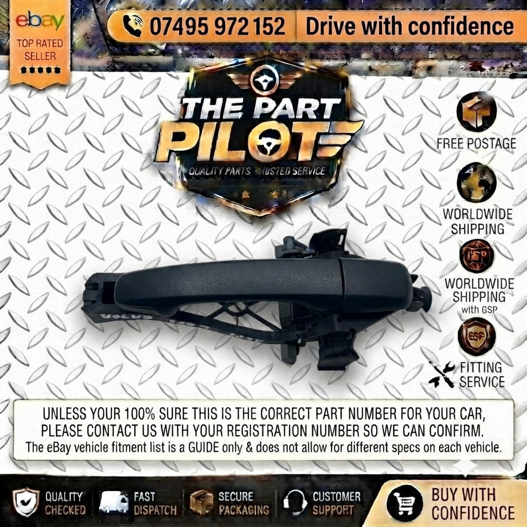 30784202 Volvo V70 III 2.5T 2009-2012 NSR Passenger Rear Exterior Door Handle