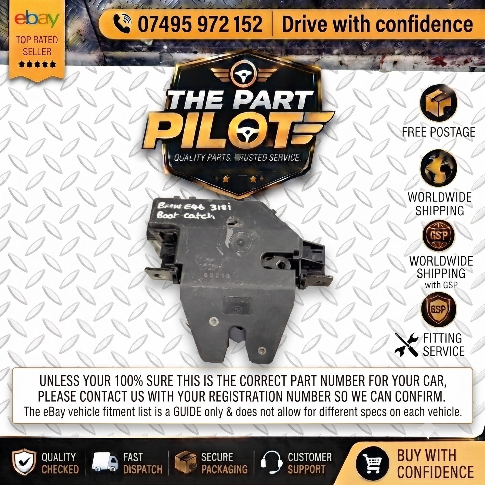 BMW E46 318i Rear Boot Lid Catch Lock Latch Mechanism 3 Series 1997-2006