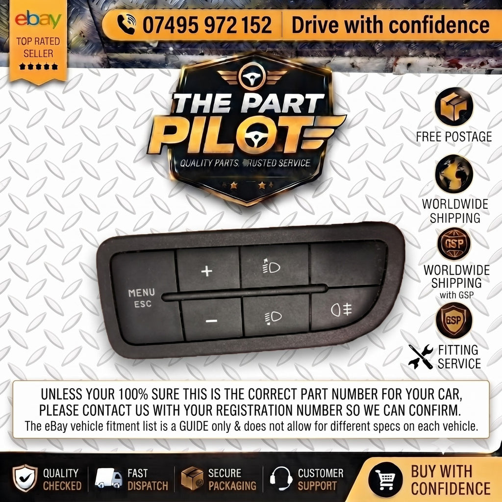 Fiat Grande Punto Van 2006-2013 Headlight Adjuster Switch 735367267