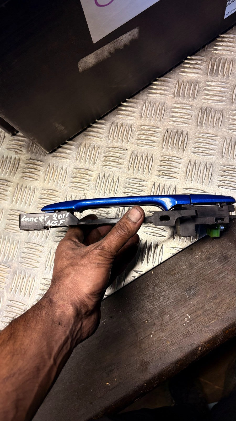 Mitsubishi Lancer 2011 Front Left Exterior Door Handle Blue Nearside NSF