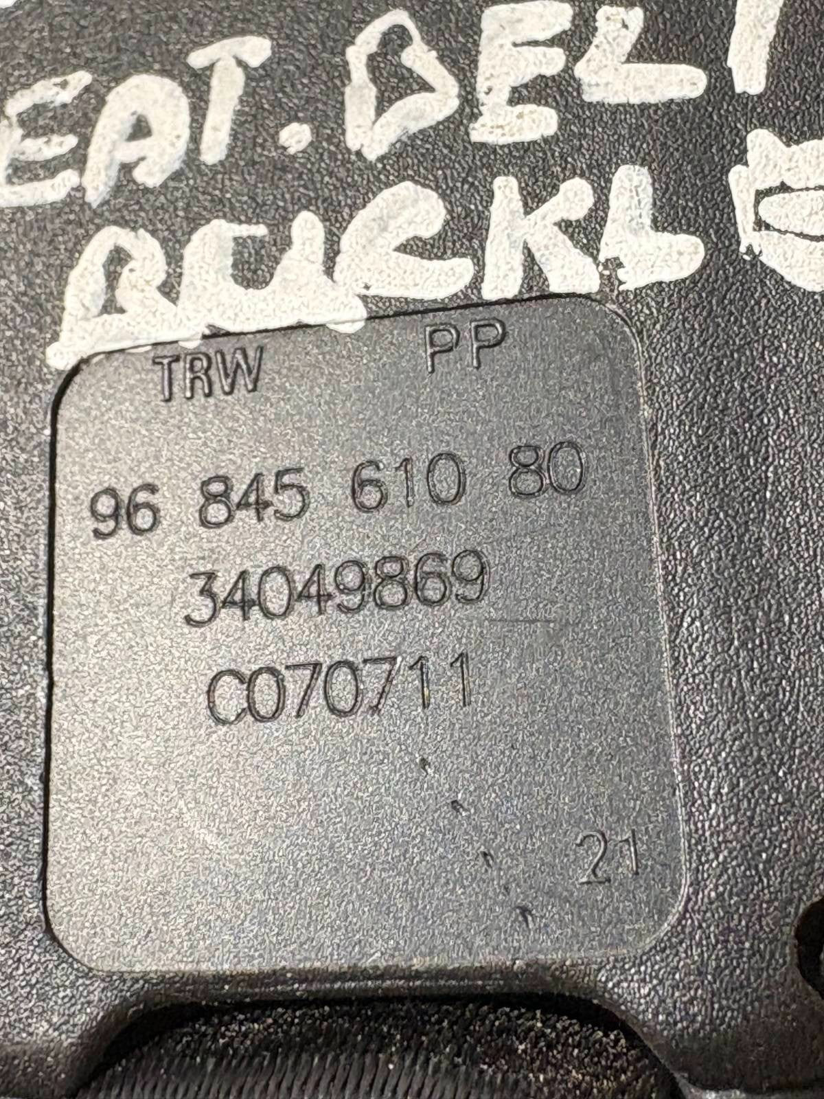 Citroen C3 Mk2 2009-2016 Rear Right OSR Seat Belt Buckle 9684561080 8976F4 5DR