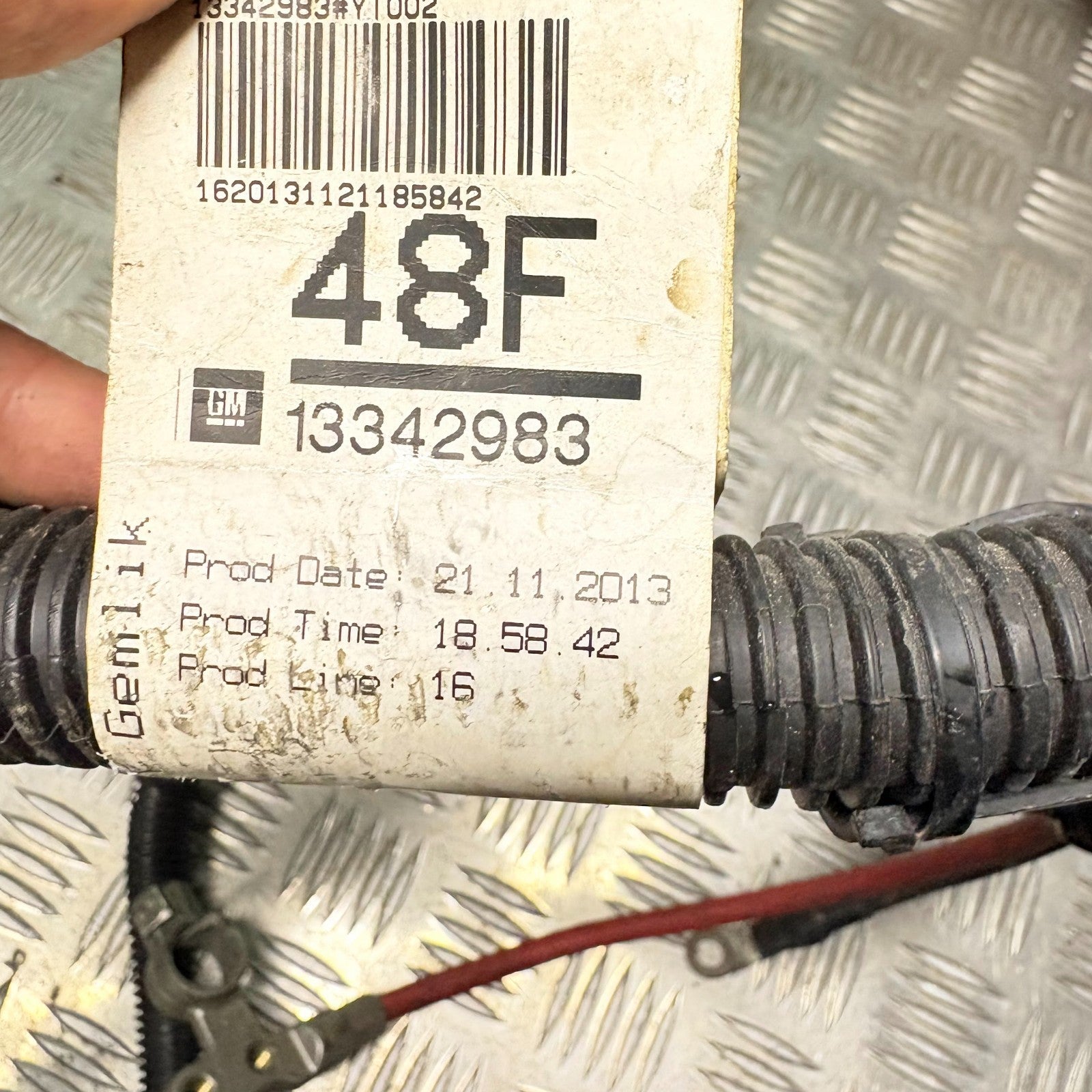 VAUXHALL CORSA 2013 BATTERY CABLE 13342983