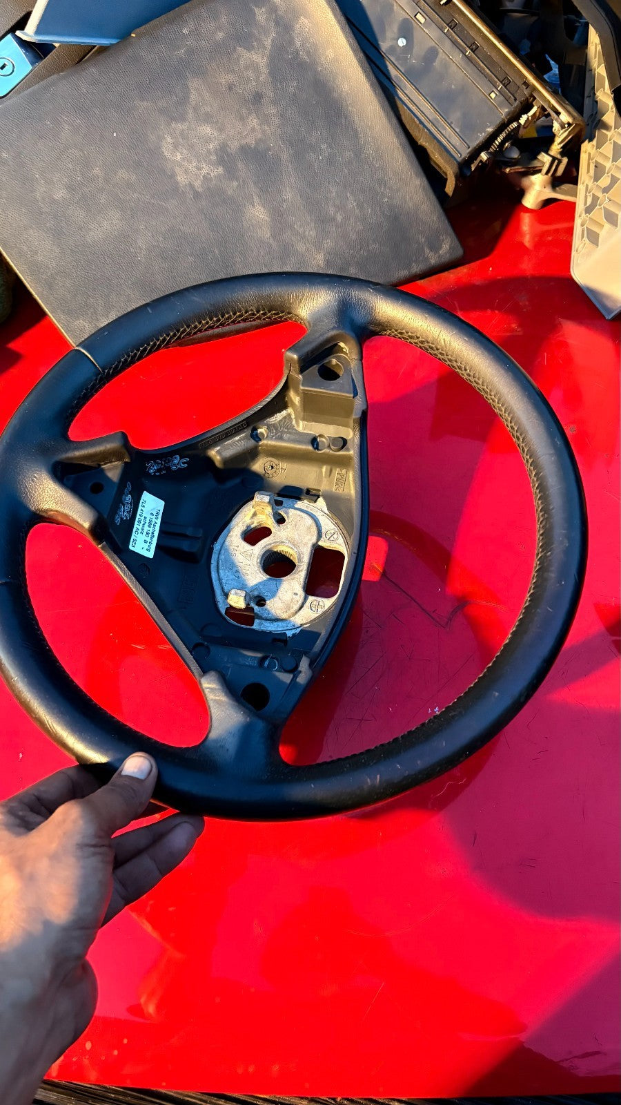 PORSCHE Cayenne 2007-2010 Steering Wheel Leather Black 61569180B 957 9PA