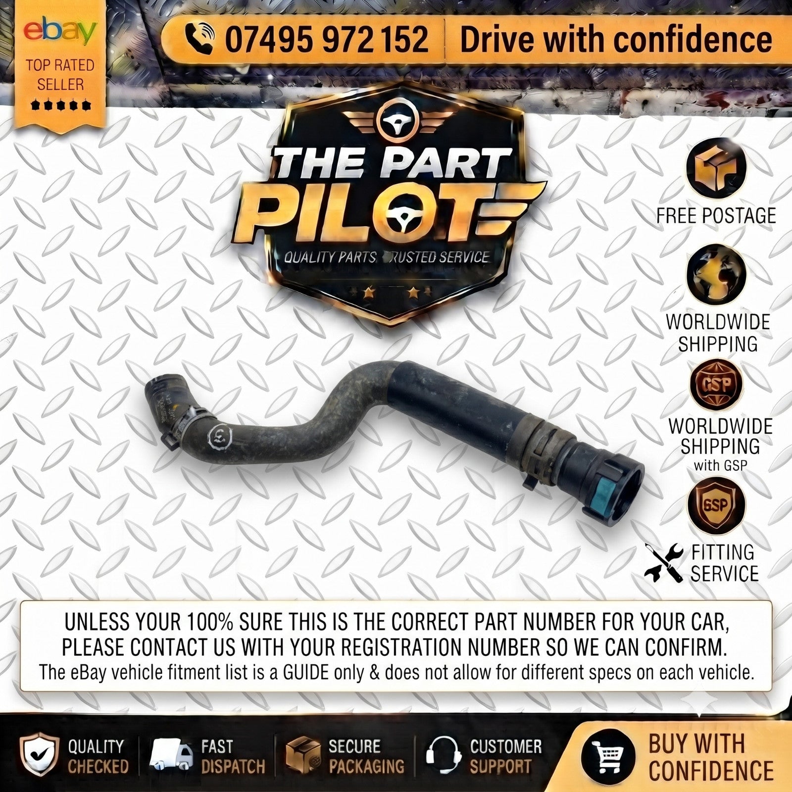 Ford Fiesta Mk7 2008-2017 1.25 Petrol Heater Matrix Hose 8V21-18K579 1521014