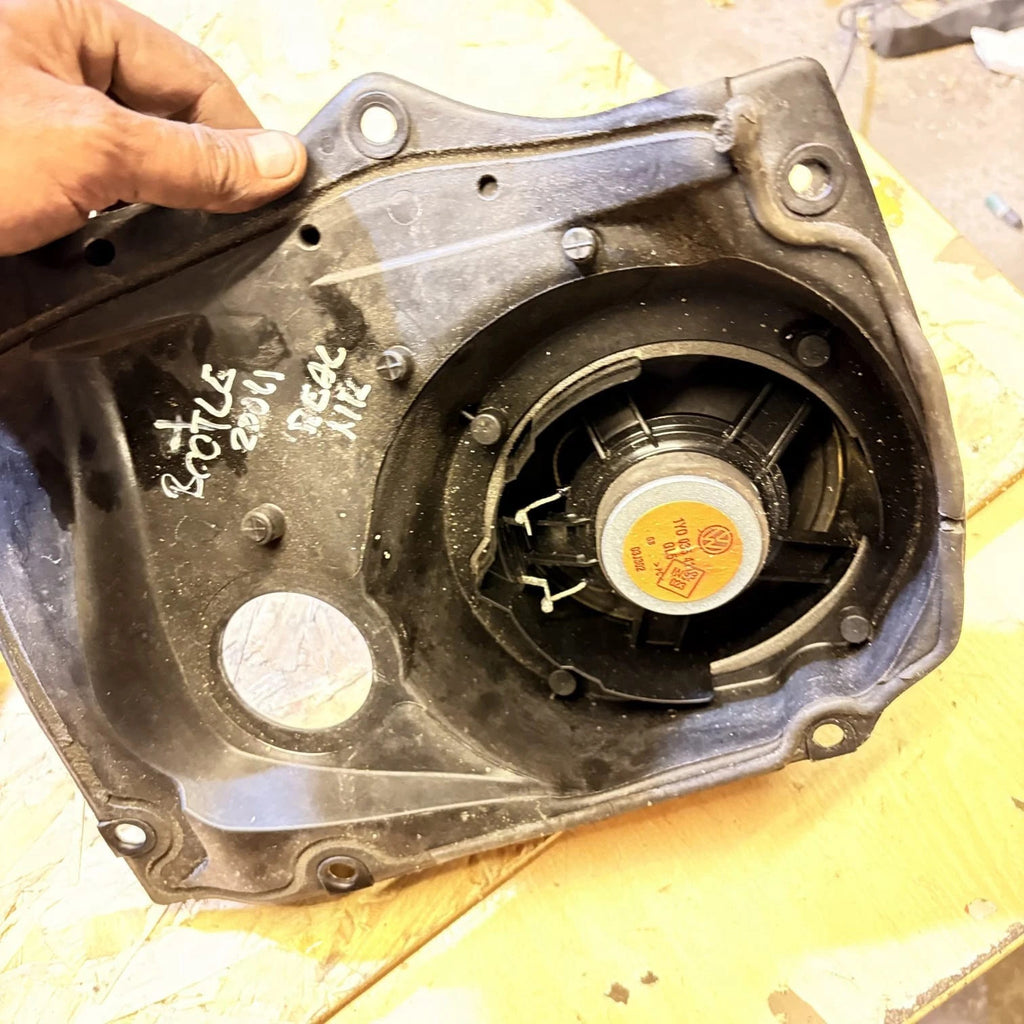 VW Beetle Convertible Rear Speaker, Plate & Module 1Y0090244C & 1y0035243J