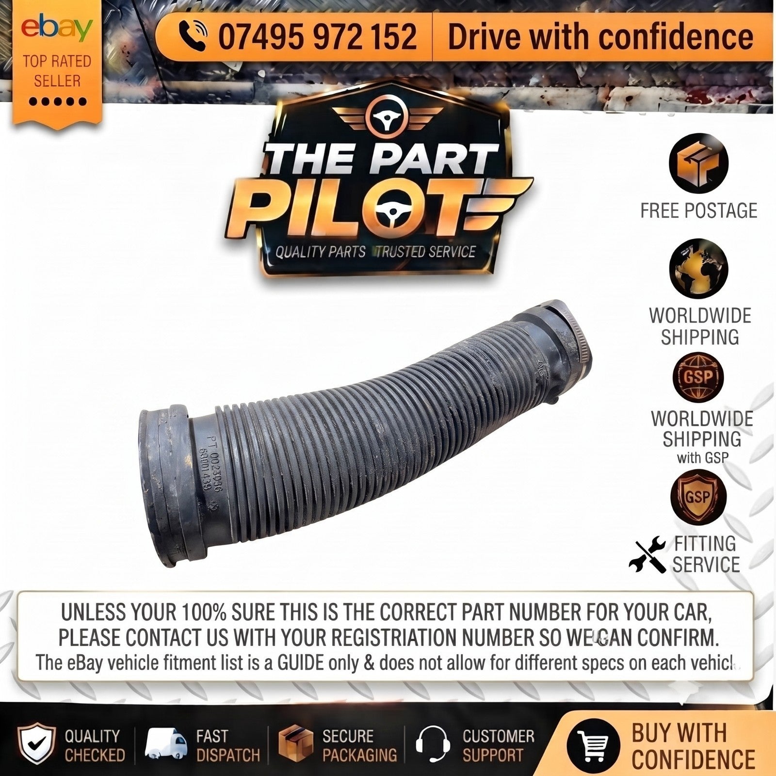 Vauxhall Corsa C 1.3 CDTi Z13DT 2003-2006  Intake Hose 460014939 FT0023935