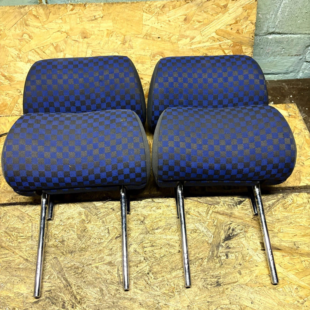 Audi A4 B5 Seat Headrest Set of 4 Front Rear Blue Cloth 1996-2001 Saloon Avant