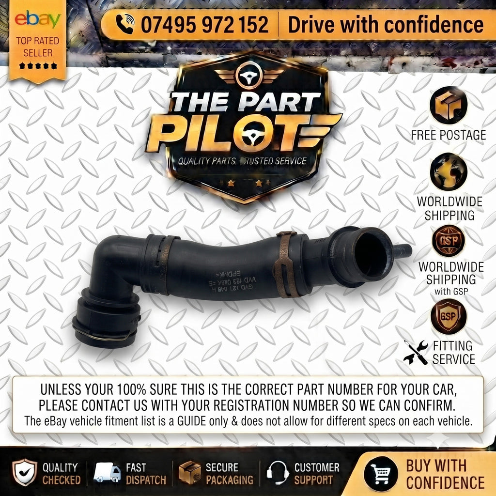VW Fox 05-11 Coolant Header Tank Expansion Water Hose Pipe 1J0121087B