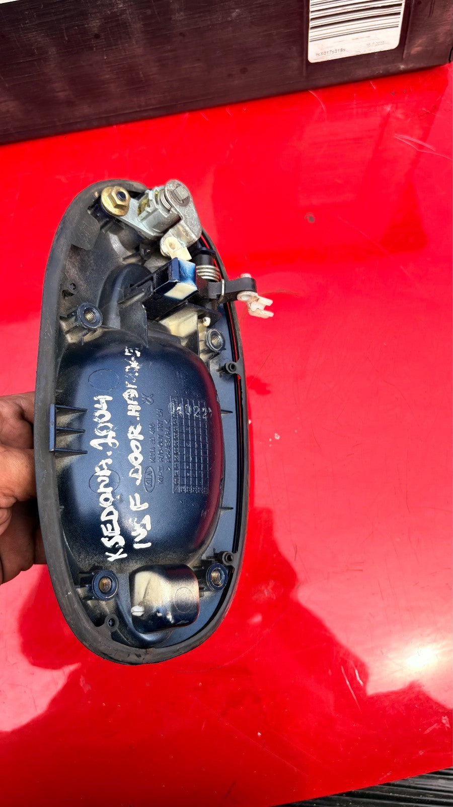 KIA SEDONA 2004 FRONT LEFT PASSENGER SIDE N/S/F EXTERIOR DOOR HANDLE K53A 59 410