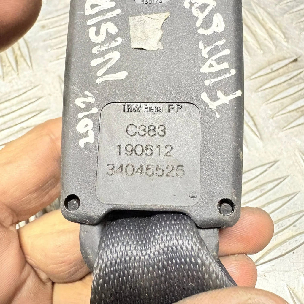 Fiat 500 2007-2024 SEAT BELT BUCKLE REAR PASSENGER SIDE 190612 C383
