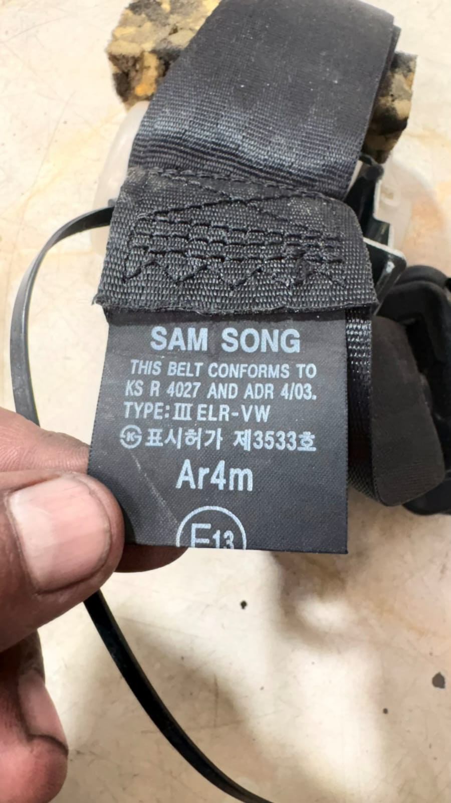 Hyundai Coup Right Offside Rear Seat Belt 784-3251 MK2
