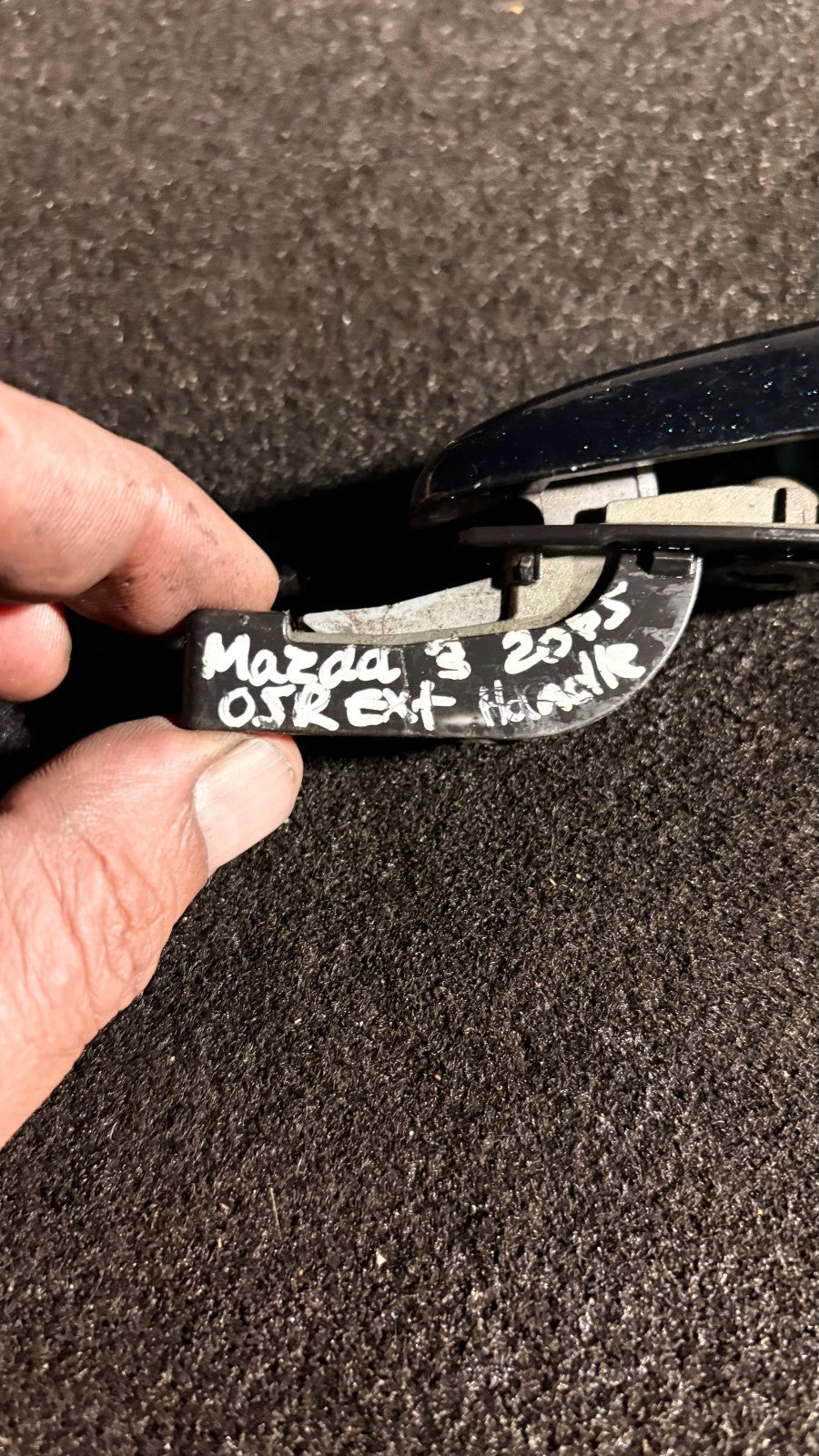 2015 MAZDA 3 OFFSIDE REAR EXTERIOR DOOR HANDLE