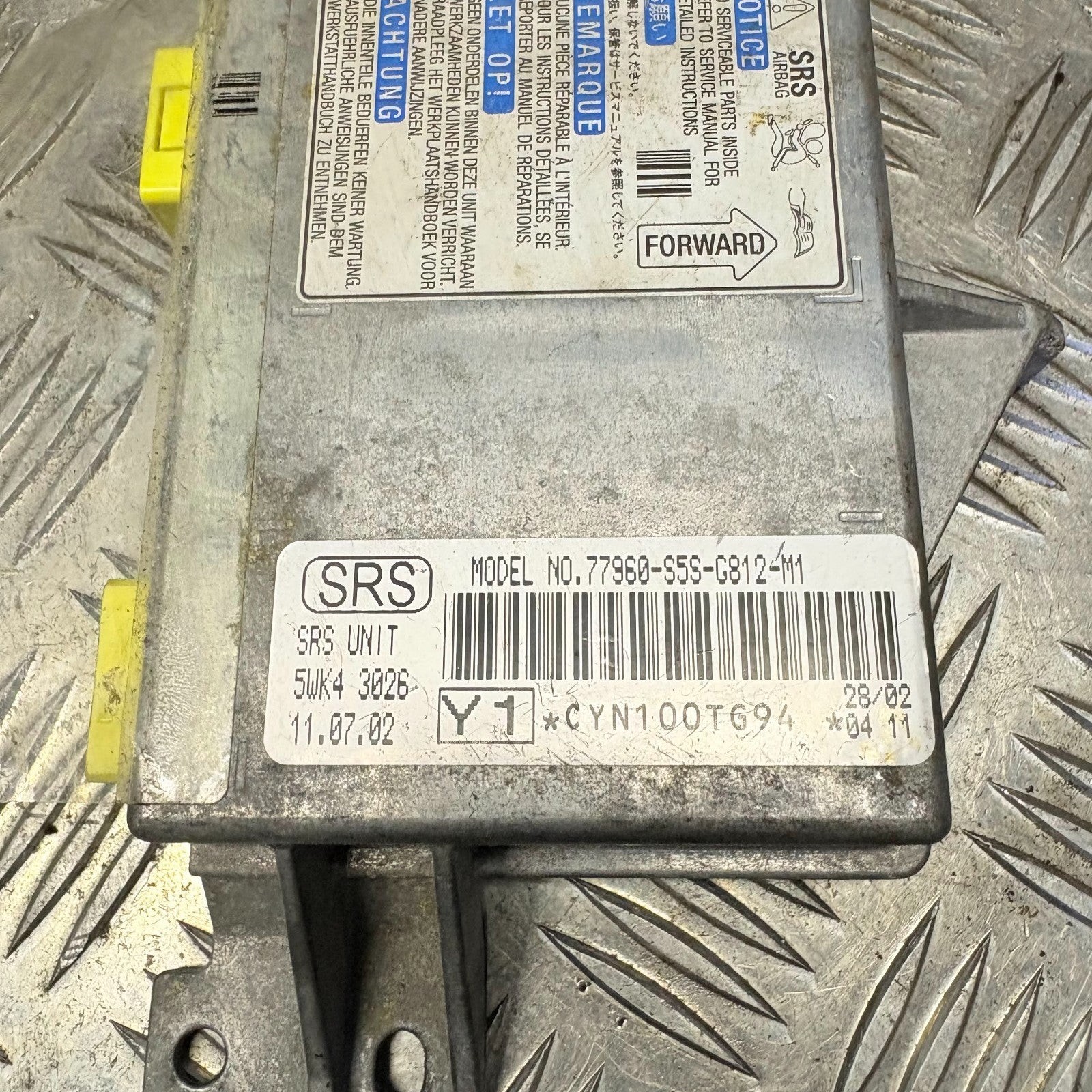 2002 Honda Civic SRS Control Unit 77960-S5S-G812-M1