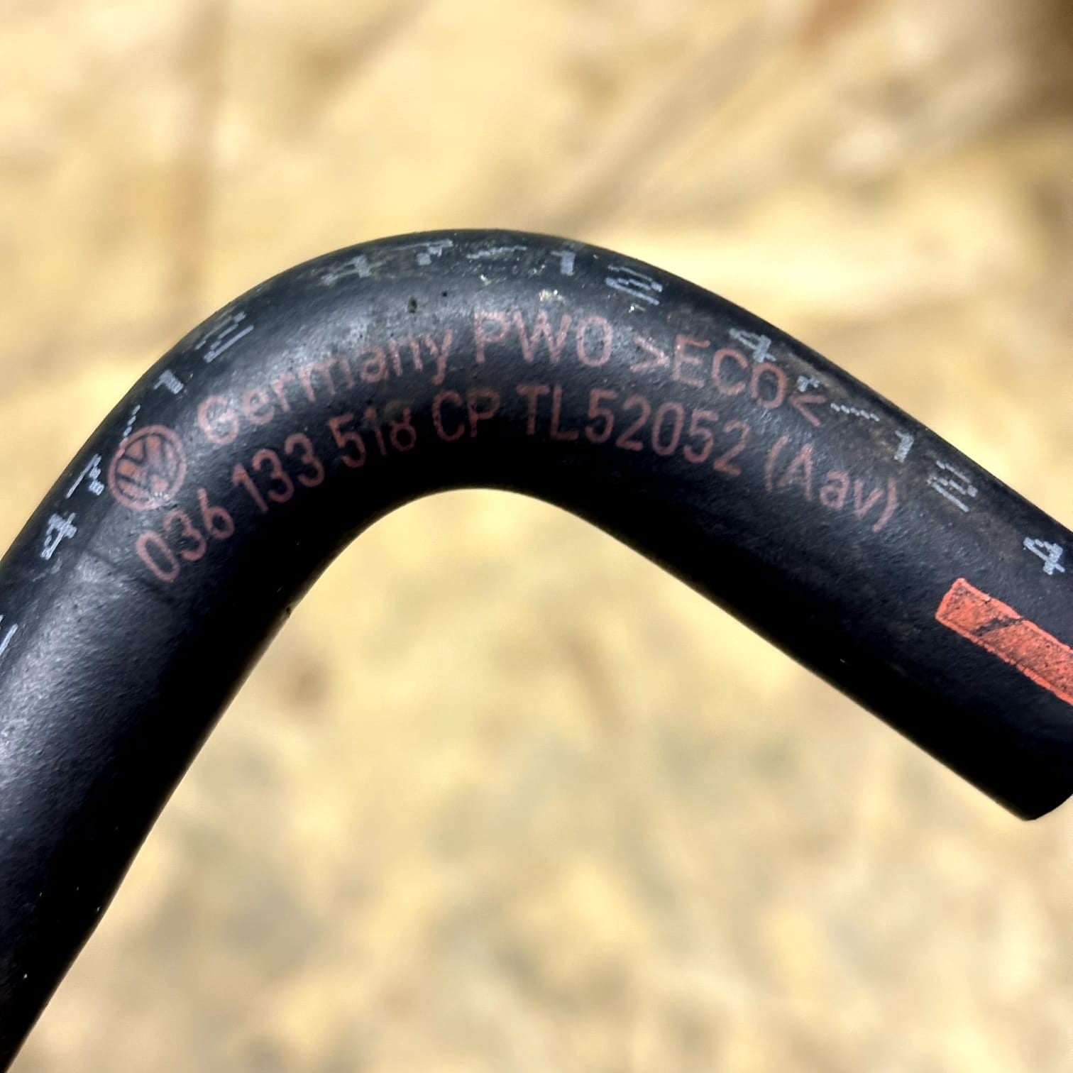 036133366AC EVAP Purge Hose Pipe SEAT Ibiza 1.4 Petrol Fuel Vent Line ZSB