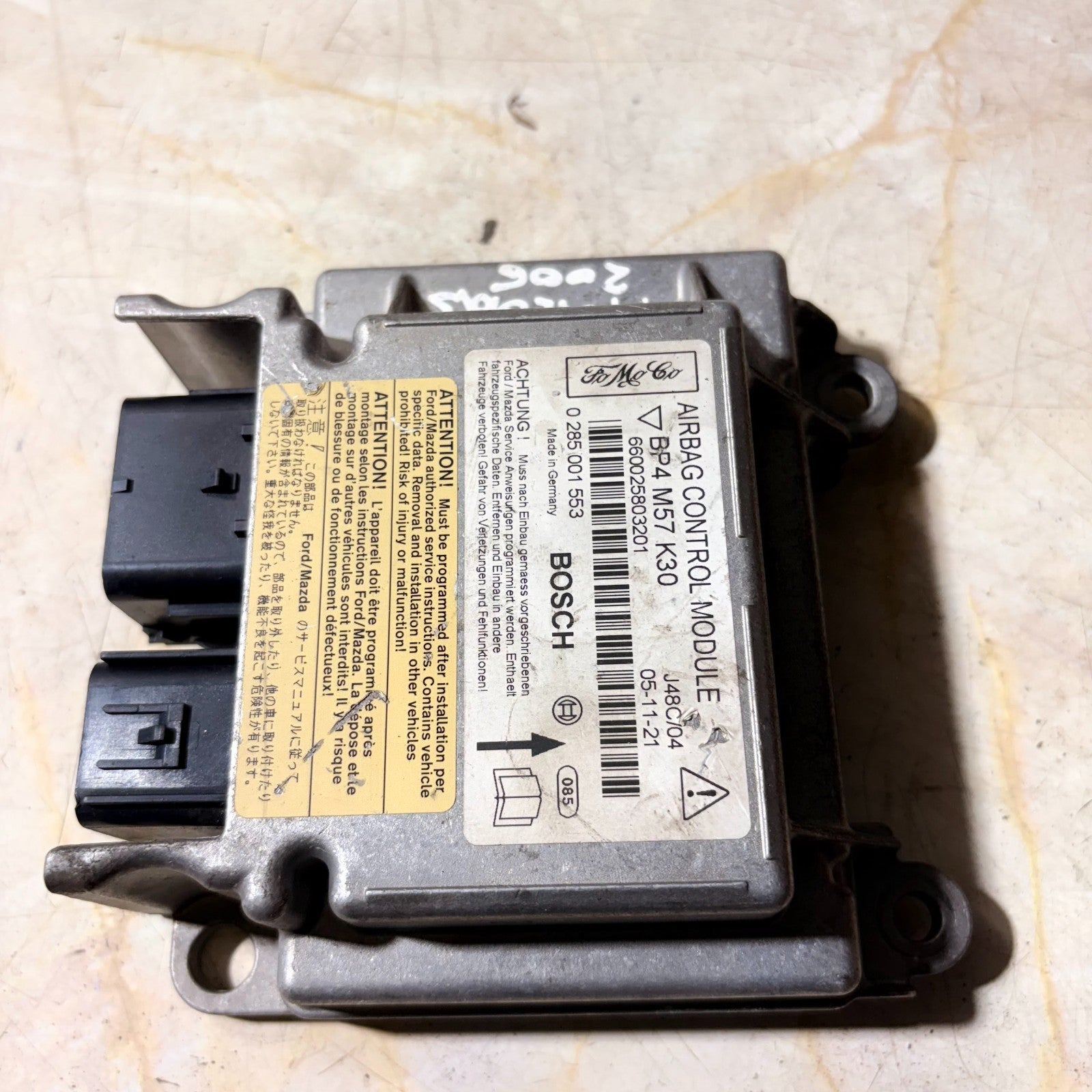 2006 MAZDA 3 AIRBAG CONTROL MODULE BP4M57K30