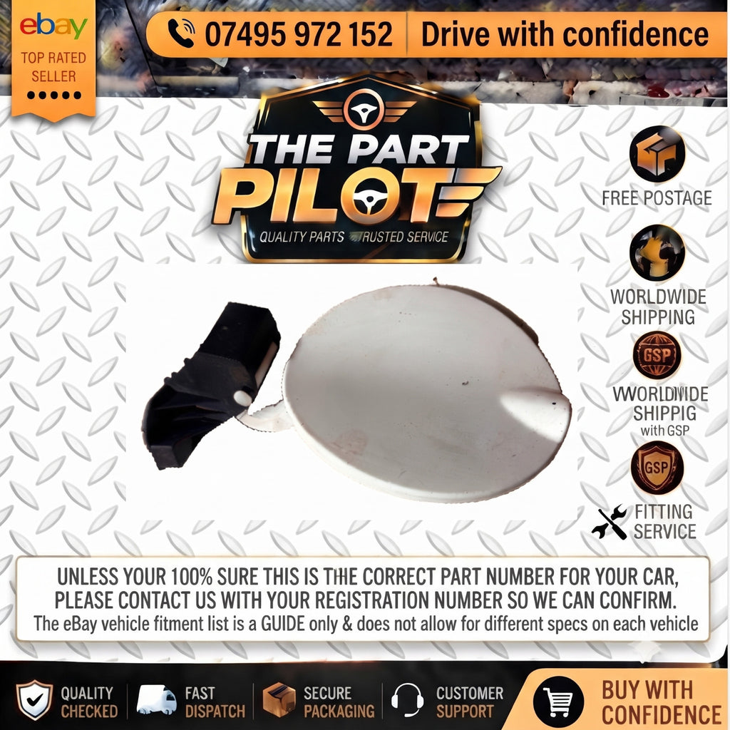 Fiat 500 312 2007-2015 Fuel Filler Flap Door Cover White Rear Right 51785379 3Dr