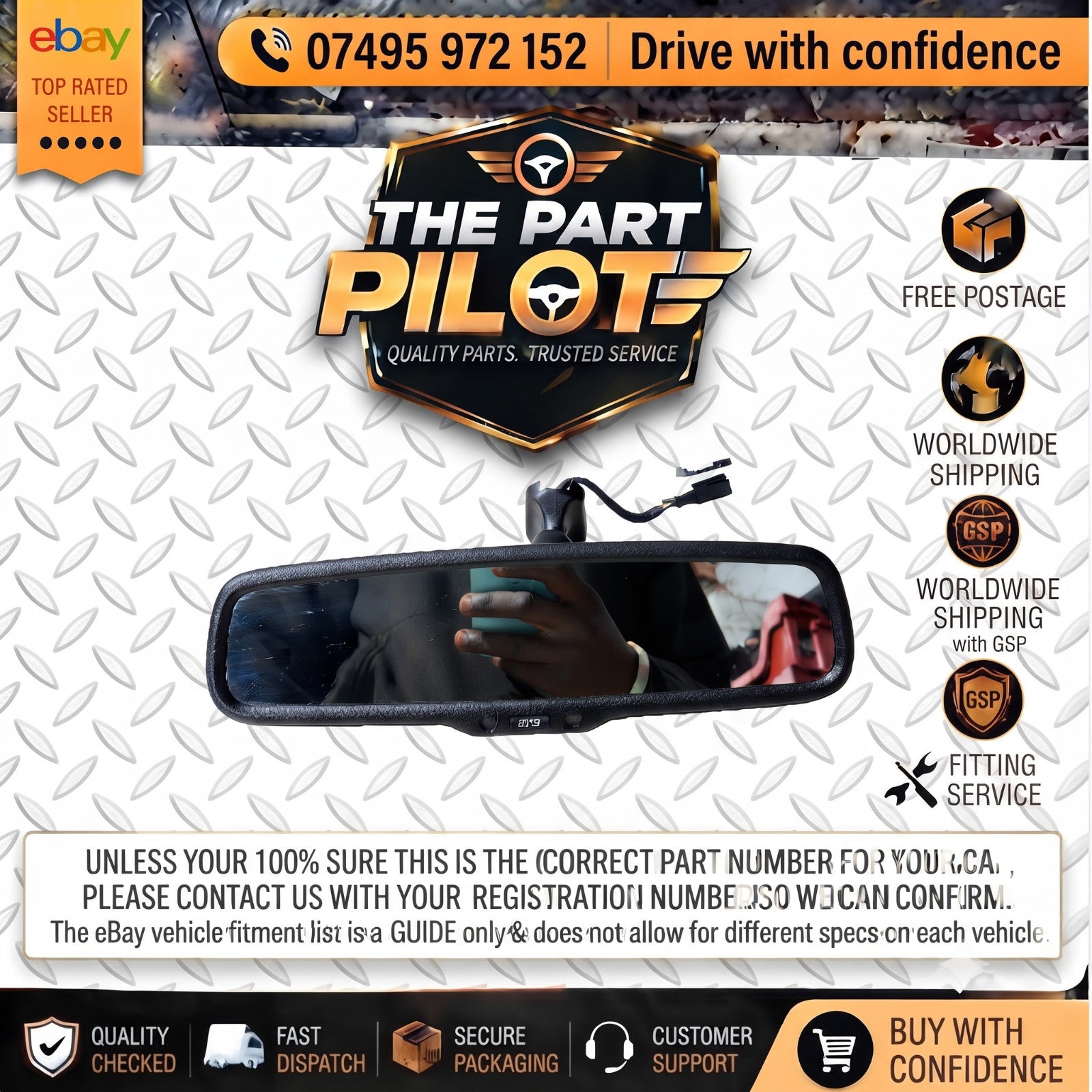 Toyota RAV4 MK3 MK4 Avensis T27 2009-2018 Auto Dimming Rear View Mirror
