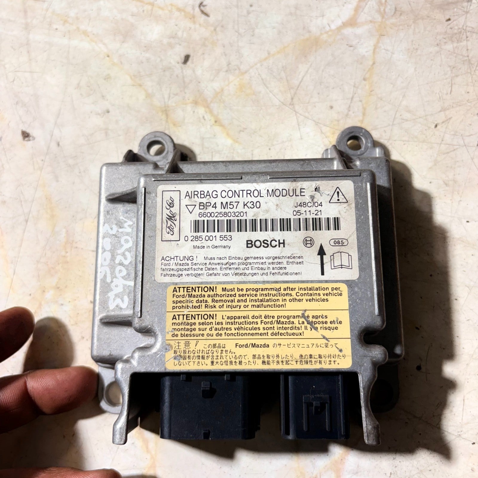 2006 MAZDA 3 AIRBAG CONTROL MODULE BP4M57K30