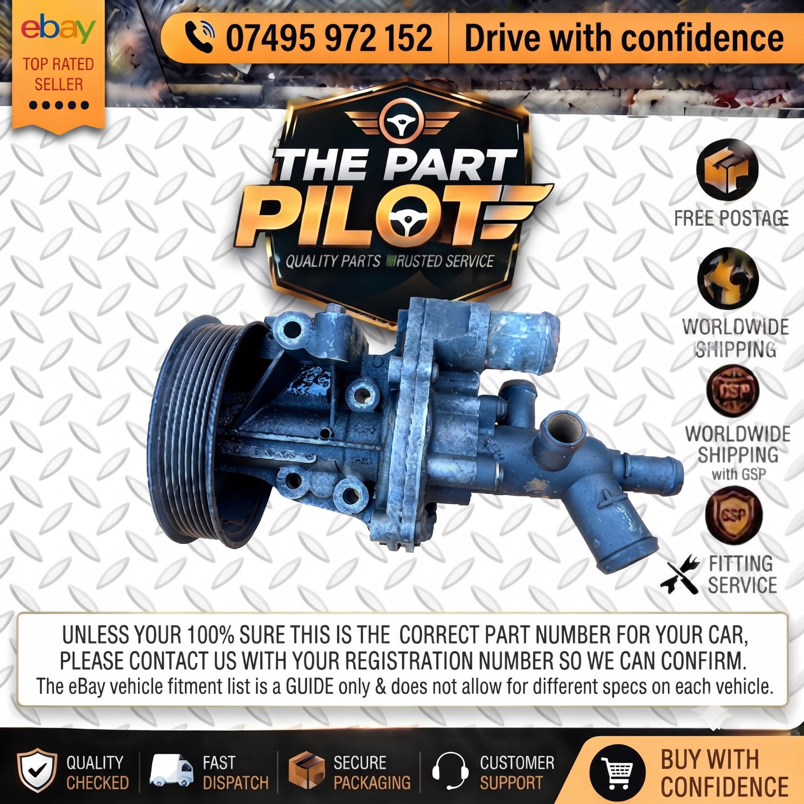 FORD TRANSIT MK6 MK7 00-11 2.0 2.4 TDCI POWER STEERING PAS & WATER PUMP ASSEMBLY
