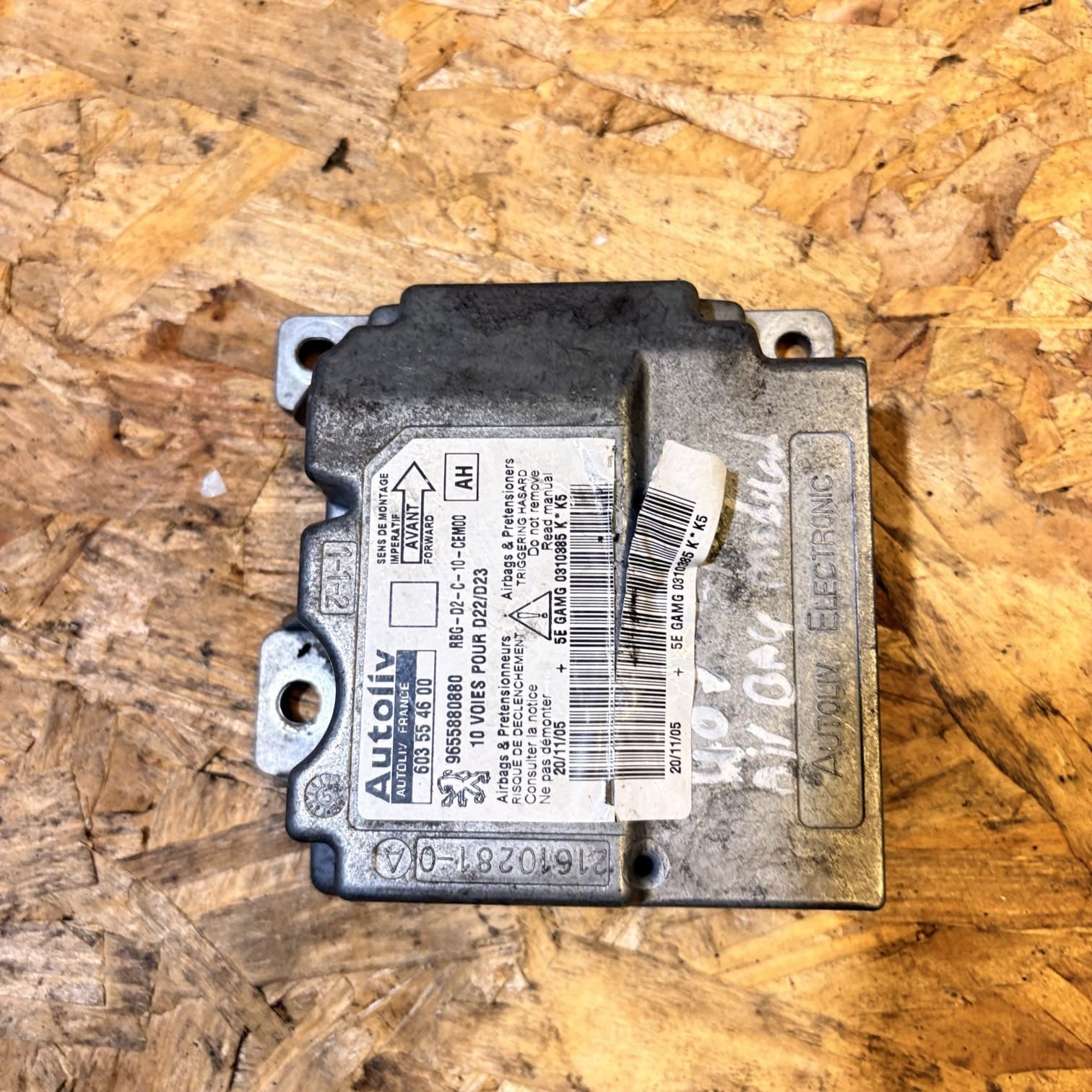 Peugeot 407 Saloon SW 2004-2010 Autoliv SRS Airbag ECU 9655880880 603554600