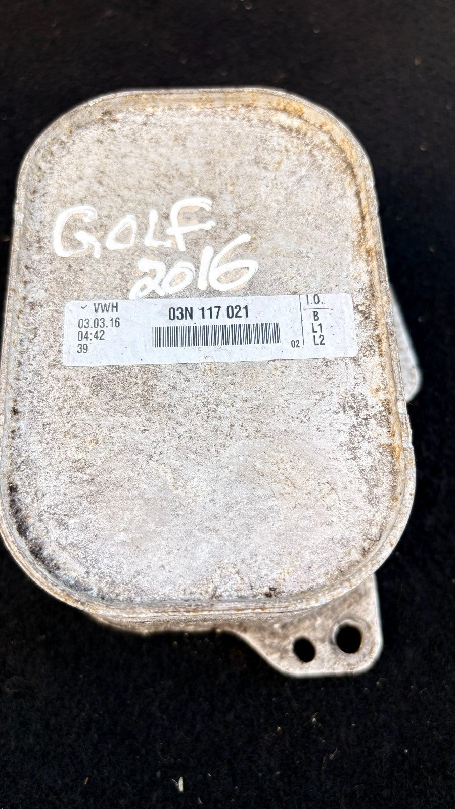 VW Golf 2016 Engine Oil Cooler 03N117021