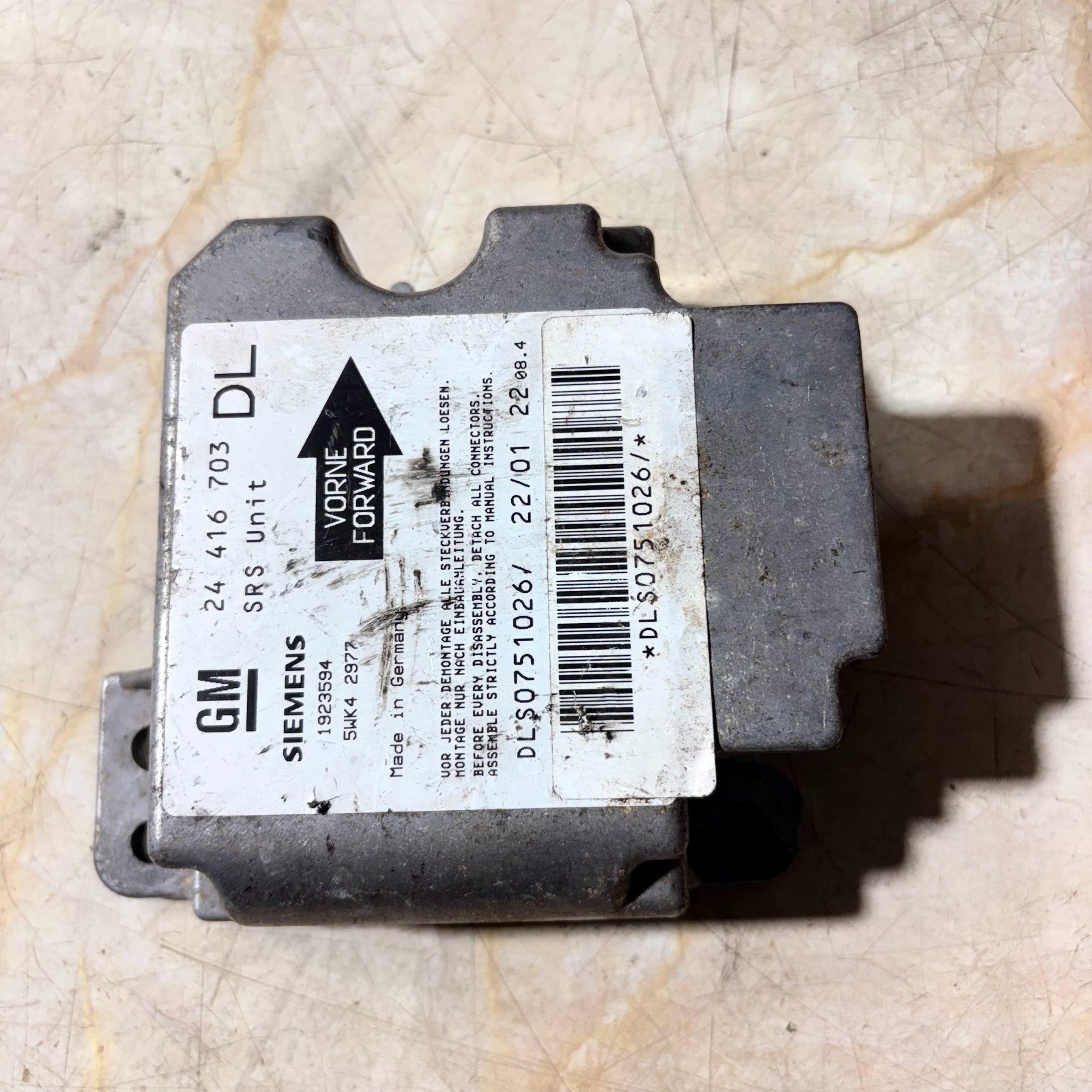 VAUXHALL ASTRA G MK4 1998-2004 AIRBAG SRS ECU MODULE 24416703 5WK42977