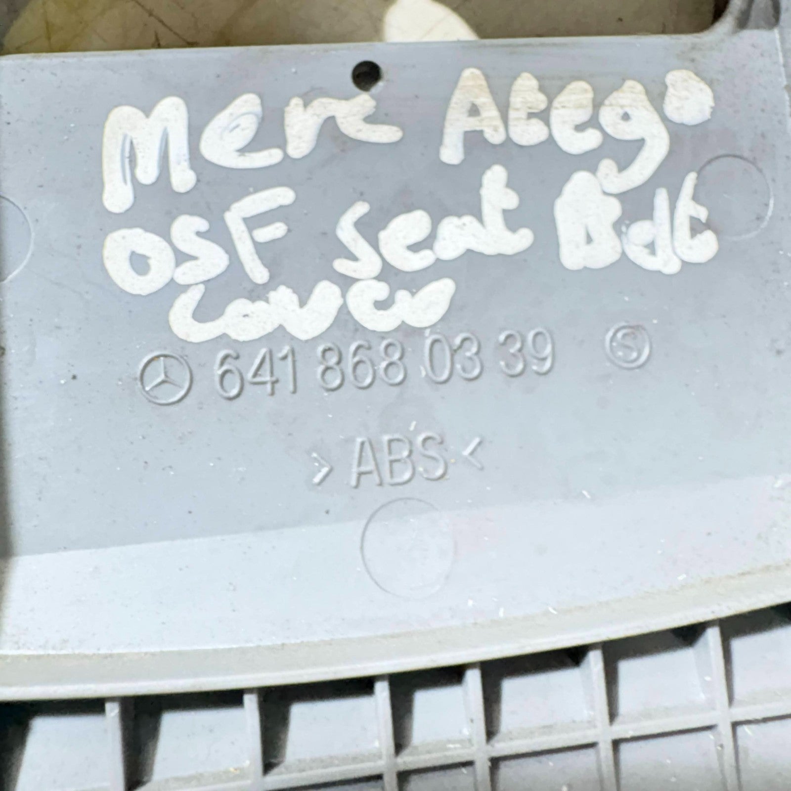 Mercedes-Benz Atego Right Front OSF Seat Belt Trim Cover 6418680339 Grey ABS