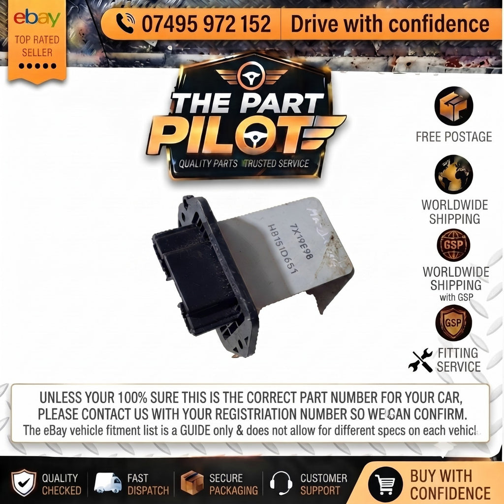 Mazda 2 DE 2007-2015 07-15 Heater Blower Fan Motor Resistor HB151D651 D65161B15