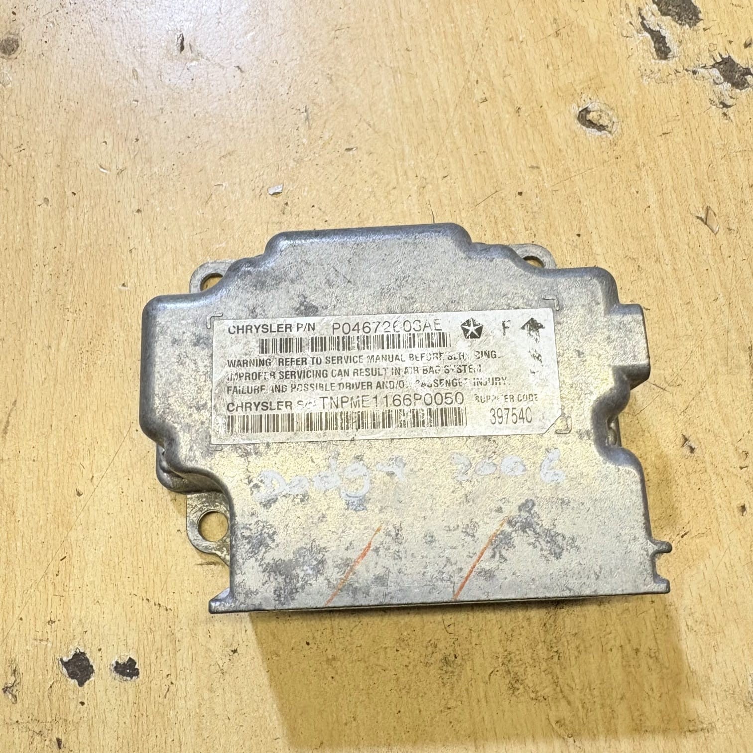 2006 DODGE CALIBER AIRBAG SRS MODULE ECU P04672603AE