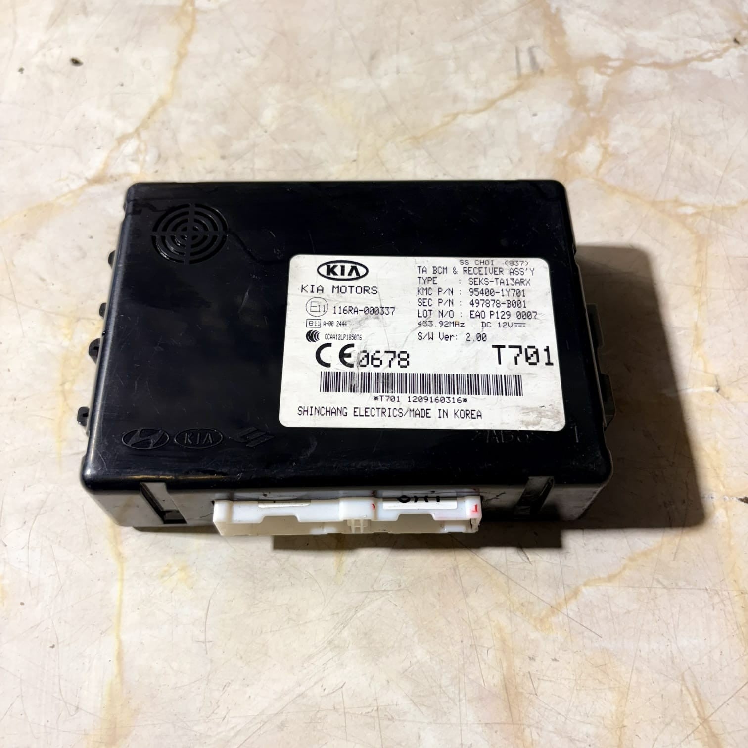 KIA PICANTO 2012 1.0 PETROL BODY CONTROL MOUDLE 116RA000337