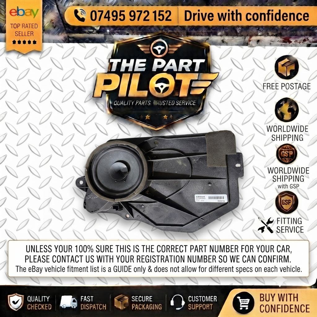 Volvo C30 2007-2013 Rear Left Quarter Speaker 31252246 4 Ohm 3 Door