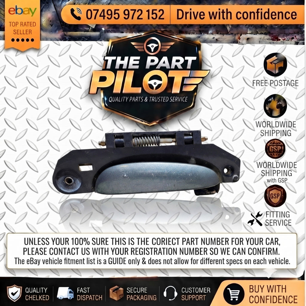 Jaguar S-Type X200 1999-2008 Rear Right OSR Exterior Door Handle Grey RH XR83623