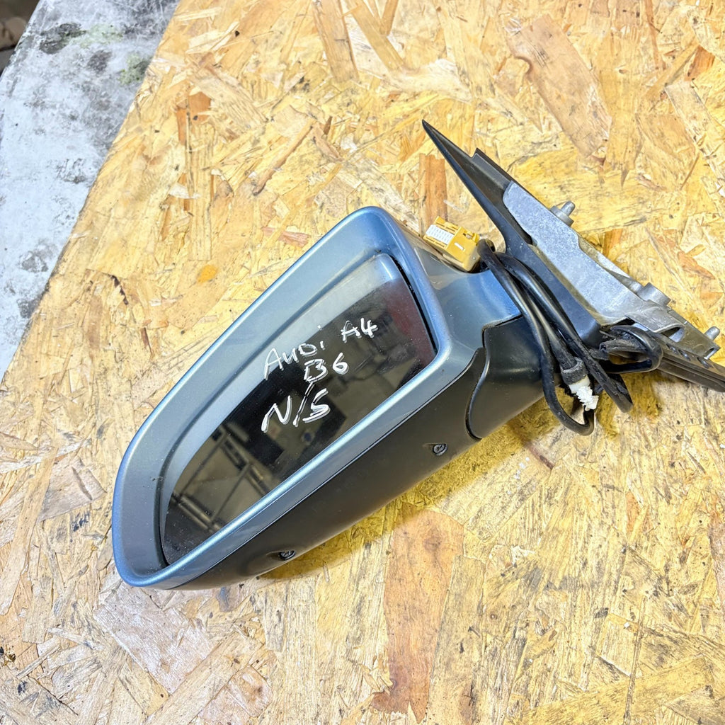AUDI A4 B6 2001-2005 LEFT PASSENGER NSF ELECTRIC WING MIRROR BLUE SALOON AVANT