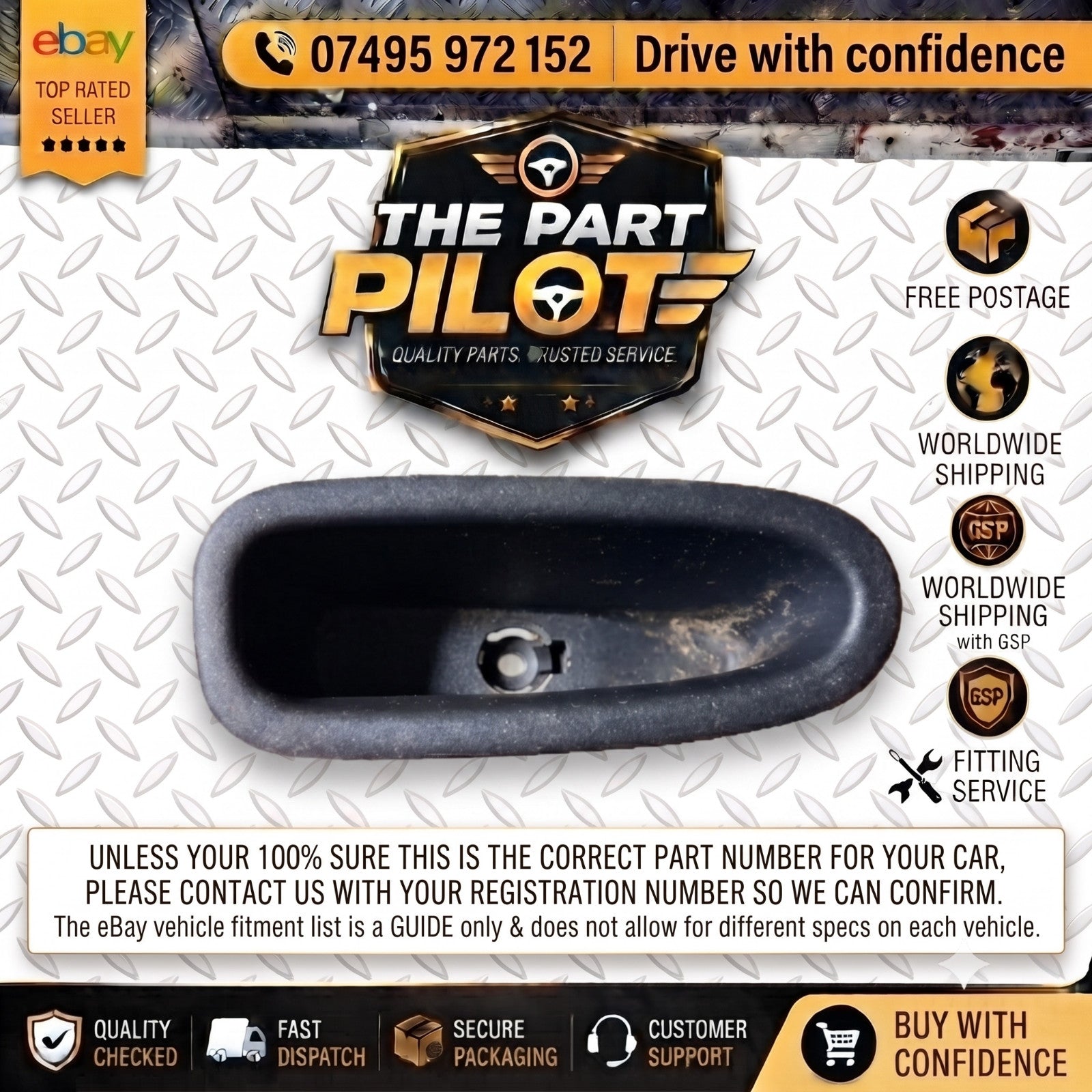 Nissan Note Mk1 E11E 06-13 Front Right Door Grab Handle Pull Trim 80950-9U00B